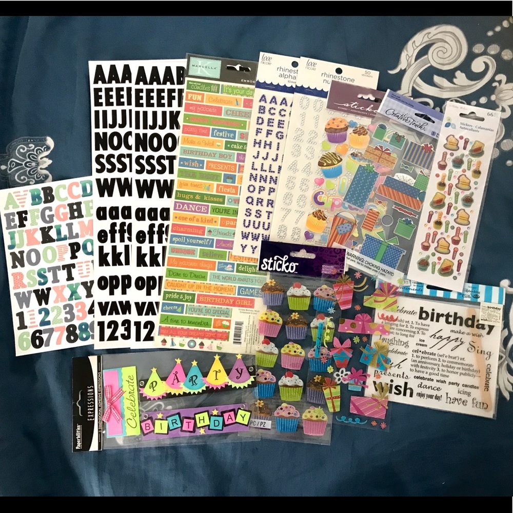 Birthday sticker lot